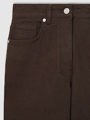 Reiss Chocolate Selin Petite Mid Rise Straight Leg Jeans - Image 6 of 7