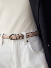 Pink Snake Print Skinny PU Belt - Image 3 of 6