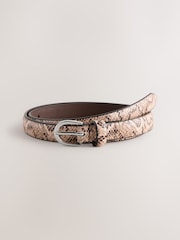 Pink Snake Print Skinny PU Belt - Image 4 of 6