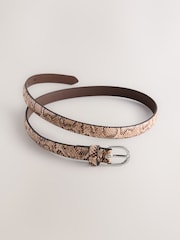 Pink Snake Print Skinny PU Belt - Image 5 of 6