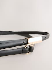 Black/Gold Tone Double Wrap PU Belt - Image 3 of 3