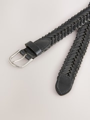Black Hand Plaited Leather Belt - Image 2 of 3