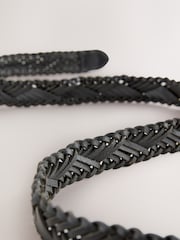 Black Hand Plaited Leather Belt - Image 3 of 3