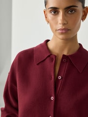 Vermelho Borgonha - Blusa polo de manga comprida e gola polo com toque macio e aconchegante - Imagem 4 de 7