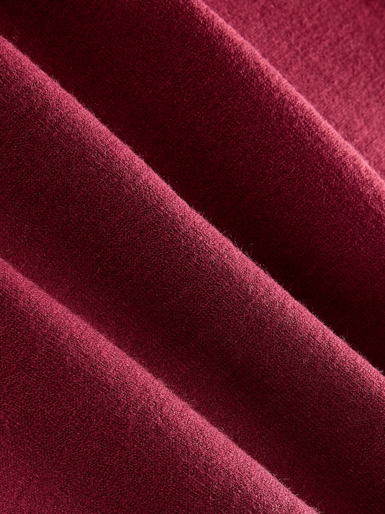 Vermelho Borgonha - Blusa polo de manga comprida e gola polo com toque macio e aconchegante - Imagem 7 de 7