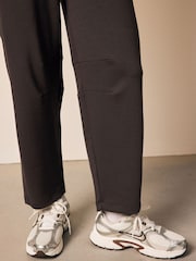 Chocolate Brown Premium Heavyweight Slinky Barrel Leg Joggers - Image 5 of 8