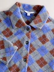Grey/Blue Argile Patterned Cosy Needle Buttonthrough Lightweight Jacket - Image 7 of 7