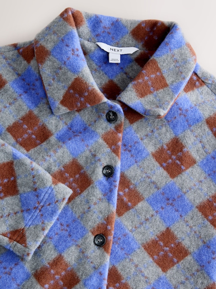 Grey/Blue Argile Patterned Cosy Needle Buttonthrough Lightweight Jacket - Image 7 of 7