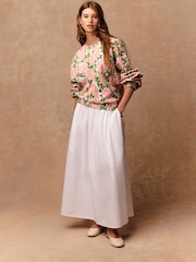 Floral Pink/Green Cosy Soft Needle Crew Neck Long Sleeve Sweatshirt - Image 2 of 8