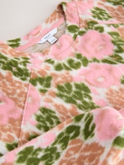 Floral Pink/Green Cosy Soft Needle Crew Neck Long Sleeve Sweatshirt - Image 8 of 8