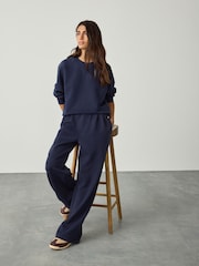 Navy Cotton  Rich Ultimate Comfort Wideleg Joggers - Image 1 of 8
