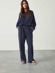 Navy Cotton  Rich Ultimate Comfort Wideleg Joggers - Image 2 of 8