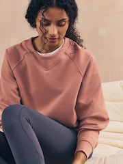 Mocha Brown Cotton Rich Ultimate Comfort Crew Neck Long Sleeve Sweatshirt - Image 1 of 7