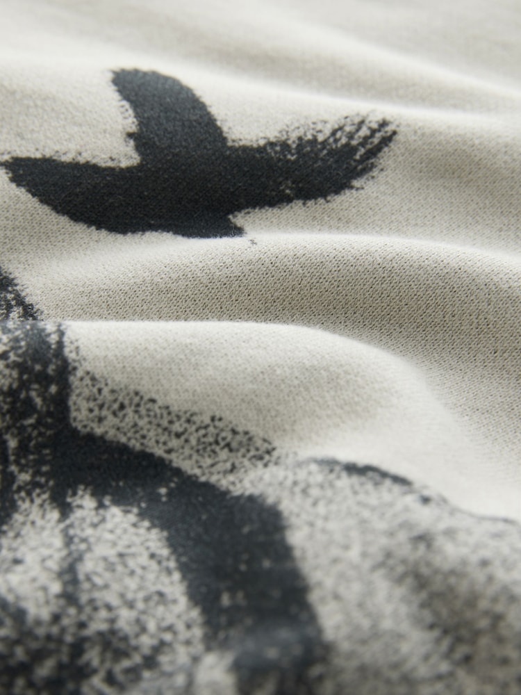 Grey/Olive 100% Cotton Graphic Print Scenic Outdoors Quarter Zip Neck Printed Long Sleeve Fleece Sweatshirt - Image 7 of 7