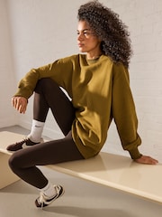 Olive Green Relaxed Fit Essentials Longline Sweatshirt - Image 2 of 8
