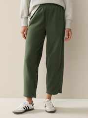 Khaki Green Supersoft Peached Essentials Barrel Leg Cocoon Joggers - Image 1 of 7