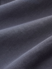 Azul índigo - Washed Henley Neck Line Long Sleeve Sweatshirt - Imagem 6 de 8
