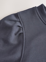 Azul índigo - Washed Henley Neck Line Long Sleeve Sweatshirt - Imagem 8 de 8