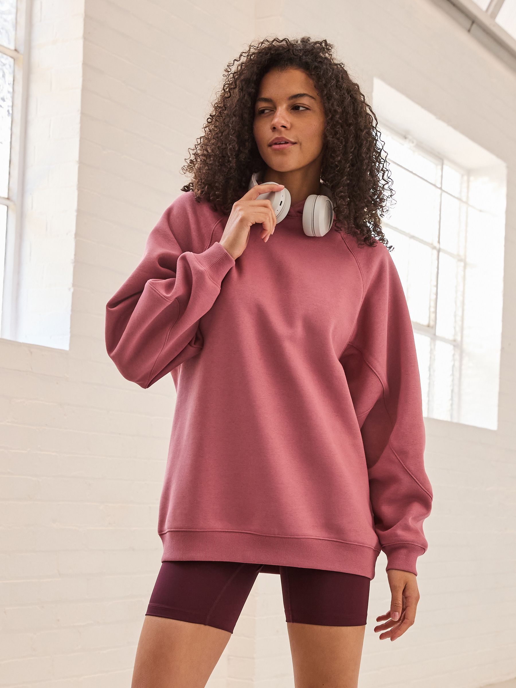 Buy Rose Pink Relaxed Fit Heavyweight Longline Hoodie from Next USA