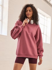 Rose Pink Oversized Relaxed Fit Heavyweight Longline Hoodie Sweatshirt with Seam Detailing - Image 3 of 9