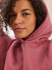 Rose Pink Oversized Relaxed Fit Heavyweight Longline Hoodie Sweatshirt with Seam Detailing - Image 6 of 9