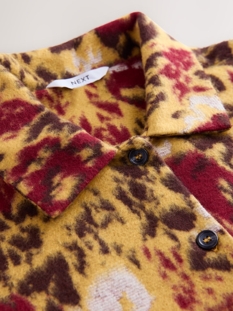 Burnt Orange Patterned Cosy Needle Buttonthrough Lightweight Jacket - Image 6 of 6