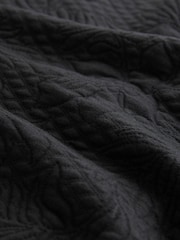Black Jaquard Floral Print Relaxed Sleeve Button Up Cardigan - Image 6 of 6