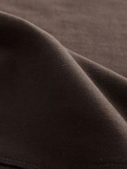 Chocolate Brown Elevated Crew Neck Long Sleeve Ribbed Sweatshirt - Image 8 of 8