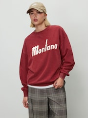 Burgandy Red Graphic City Sweatshirt Crewneck Longsleeve Sweatshirt - Image 3 of 8