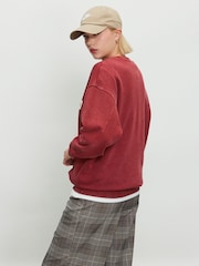 Burgandy Red Graphic City Sweatshirt Crewneck Longsleeve Sweatshirt - Image 4 of 8