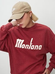 Burgandy Red Graphic City Sweatshirt Crewneck Longsleeve Sweatshirt - Image 5 of 8