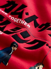 Cherry Red Official Beatles License Japanese Back Graphic Crewneck Sweatshirt - Image 7 of 9
