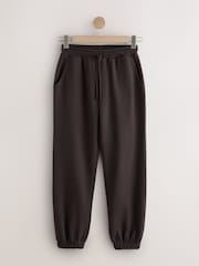 Chocolate Brown Essential Cuffed Jersey Joggers Track Trousers - Image 1 of 3