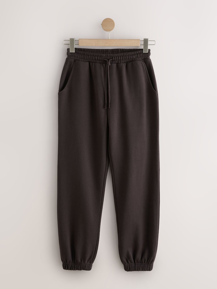 Chocolate Brown Essential Cuffed Jersey Joggers Track Trousers - Image 1 of 3