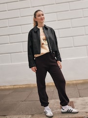 Chocolate Brown Essential Cuffed Jersey Joggers - Image 4 of 8