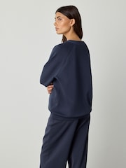 Navy Cotton  Rich Ultimate Comfort Crewneck Sweatshirt - Image 4 of 8