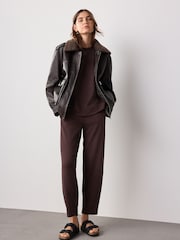 Chocolate Brown Premium Heavyweight Slinky Cap Sleeve Top - Image 2 of 9