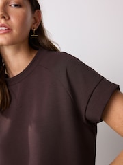 Chocolate Brown Premium Heavyweight Slinky Cap Sleeve Top - Image 5 of 9