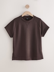 Chocolate Brown Premium Heavyweight Slinky Cap Sleeve Top - Image 7 of 9