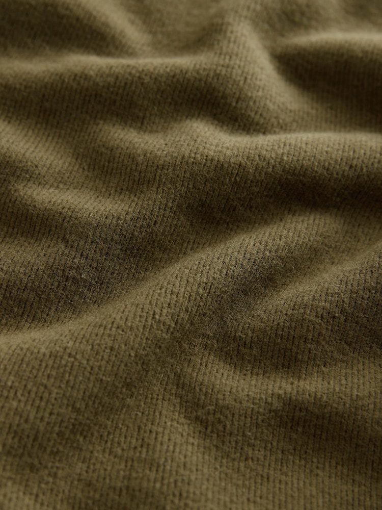 Olive Green Cosy Soft Needle Crewneck Longsleeve Sweatshirt - Image 2 of 3