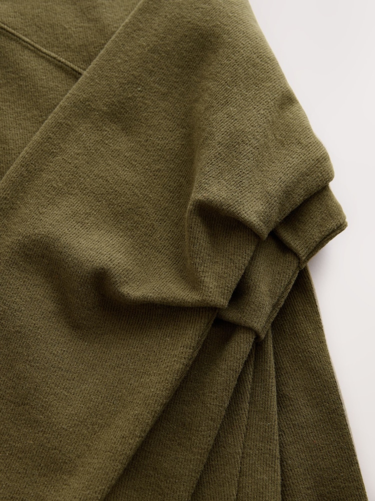 Olive Green Cosy Soft Needle Crewneck Longsleeve Sweatshirt - Image 3 of 3