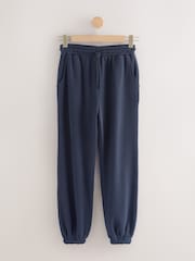 Navy Essential Cuffed Jersey Joggers - Image 6 of 8