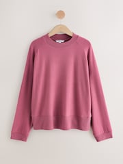 Rose Pink Cosy Soft Touch Long Sleeve Crewneck Jumper Top - Image 1 of 3