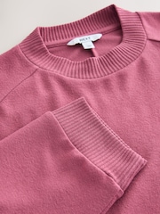Rose Pink Cosy Soft Touch Long Sleeve Crewneck Jumper Top - Image 3 of 3
