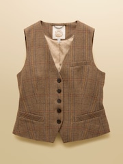 Joules Foxley Brown Check Tweed Waistcoat - Image 11 of 11