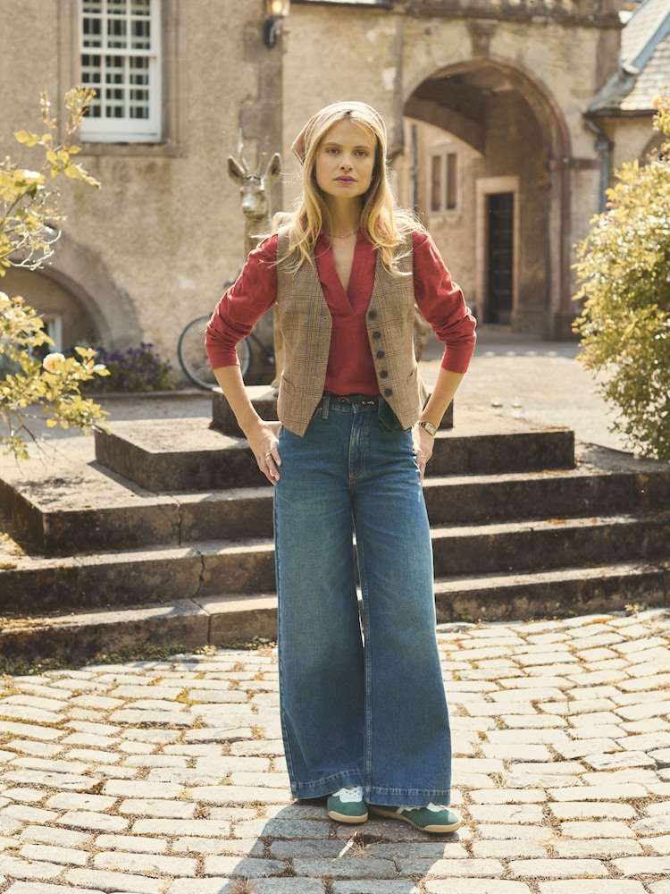 Joules Foxley Brown Check Tweed Waistcoat - Image 2 of 11