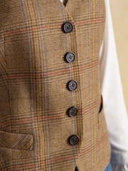 Joules Foxley Brown Check Tweed Waistcoat - Image 5 of 11