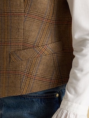 Joules Foxley Brown Check Tweed Waistcoat - Image 6 of 11