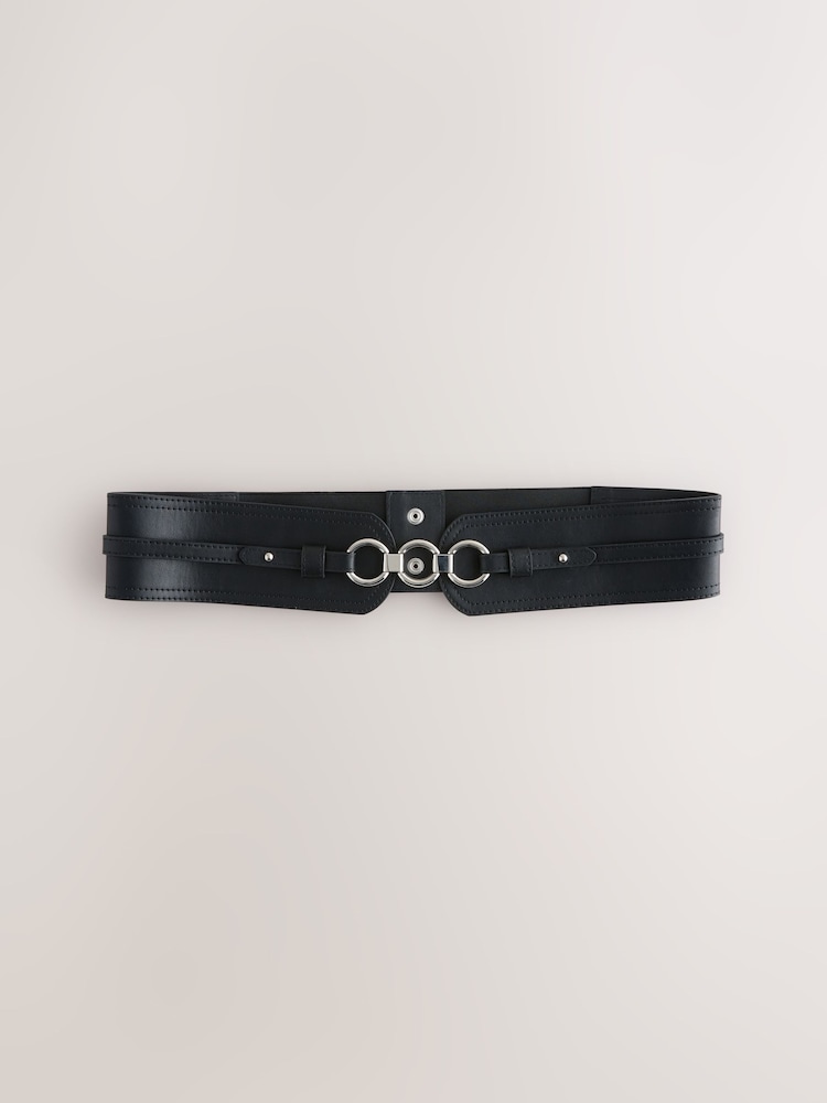 Black Wide Corset Belt - Image 1 of 4