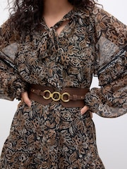 Chocolate Brown Wide Corset Belt - Image 1 of 8
